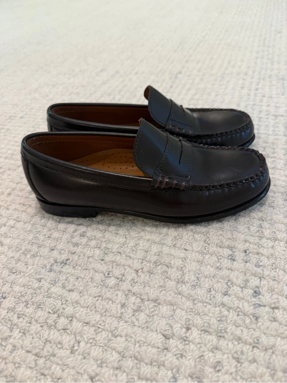 J. Crew Boys' brown Leather Penny Loafers
